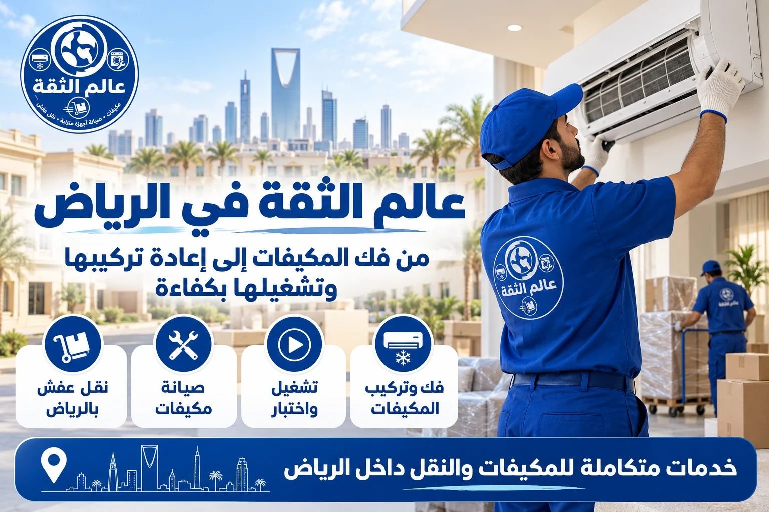 عالم الثقة في الرياض: من فك المكيفات إلى إعادة تركيبها وتشغيلها بكفاءة