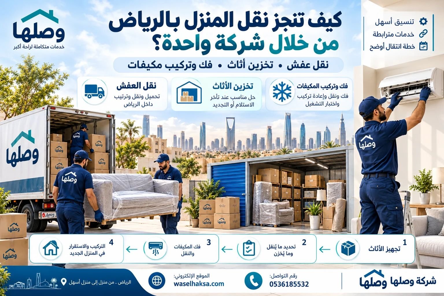 كيف تنجز نقل المنزل بالرياض من خلال شركة واحدة؟